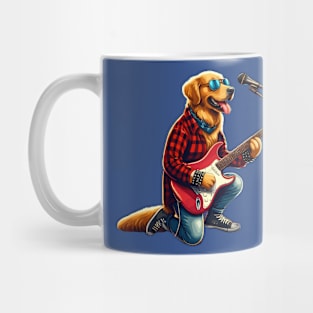 Golden Retriever Playing Guitar Mug